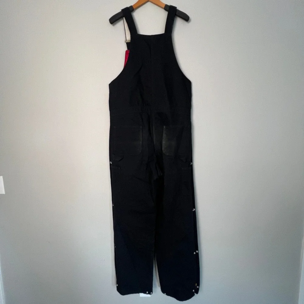 Carhartt Bib Overalls Mens 34x34 Black R38 Quilt Lined Duck Canvas Workwear Gorp